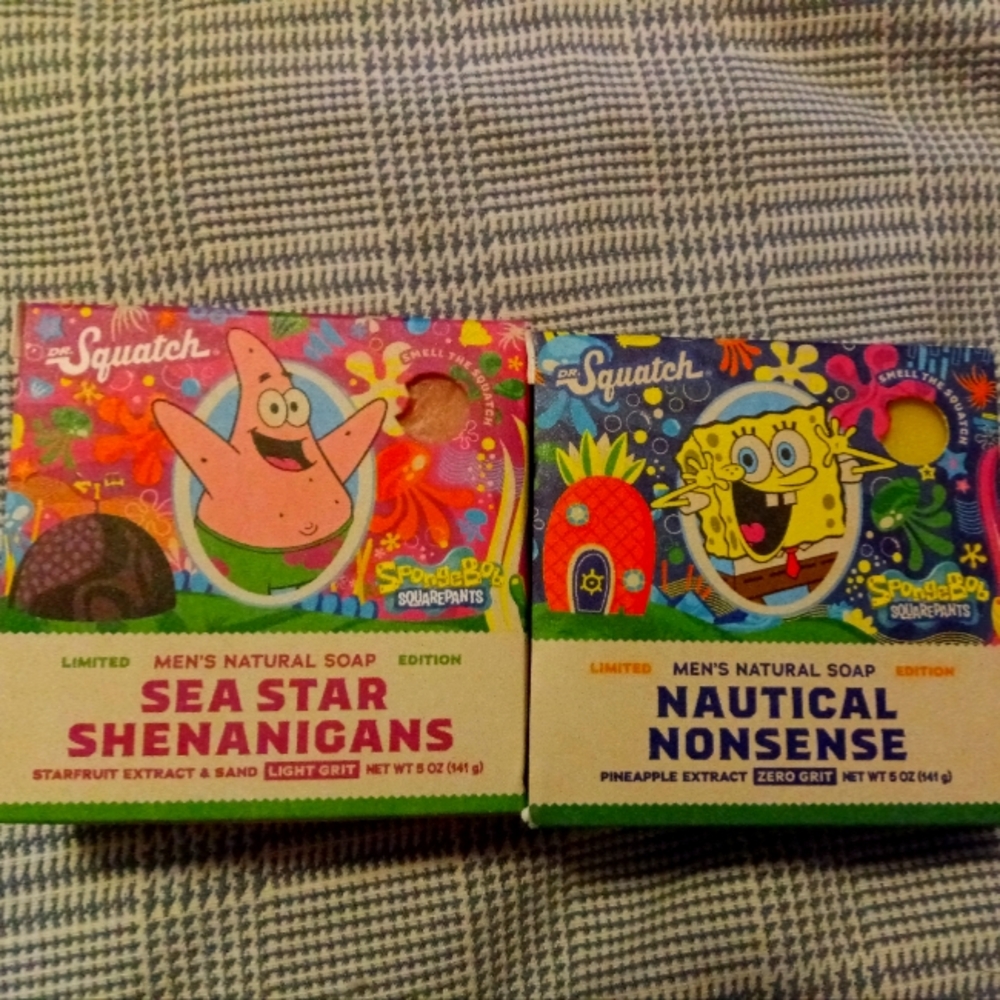 Dr. Squatch SpongeBob Limited Edition Bars soap x2 NWT
